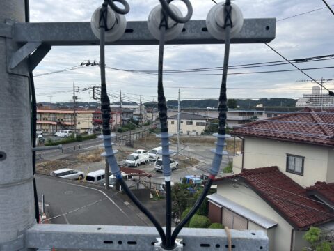 高圧受電設備 高圧ケーブルの張替え作業